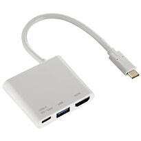 HAMA USB Type-C 3in1 Multiport Adapter for USB 3.1 HDMI USB-C White