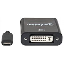 Manhattan SuperSpeed+ USB-C 3.1 to DVI Converter - C Male to DVI Female Black
