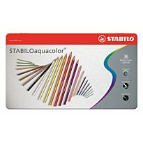 STABILO Aquacolor Aquarellable Colour Pencil: Assorted Metal Box 36's (Pack of 2)
