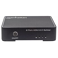Manhattan 2-Port HDMI Splitter - 4K@60Hz AC Power HDCP 2.2