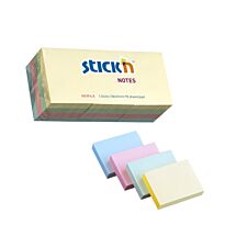 Stickn 38x50 Pastel Notes Assorted 100 Sheets Per Pad Box-12