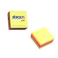 Stickn 76x76 Assorted Neon Cube 400 Sheets Per Pad