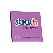 Stickn 76x76 Neon Notes Purple 100 Sheets Per Pad Pkt-12