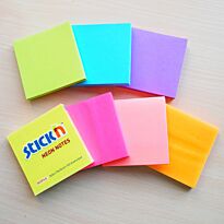 Stickn 76x76 Neon Notes Blue 100 Sheets Per Pad Pkt-12