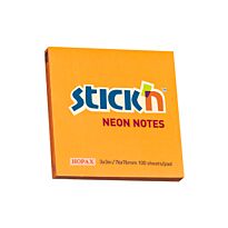 Stickn 76x76 Neon Notes Orange 100 Sheets Per Pad Pkt-12