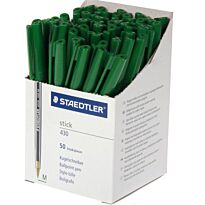 Staedtler Stick 430 Ballpoint Pen Medium Green Box-50