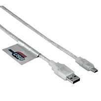 HAMA USB 2.0 USB Mini Cable Transparent 0.75m