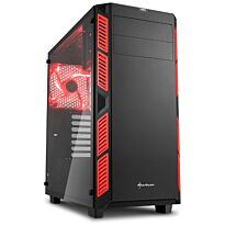Sharkoon AI7000 Glass Window ATX Tower PC Gaming Case Red with Side Window