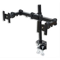 Manhattan LCD Pole support 2 monitor double swing arm with heavy duty clamp