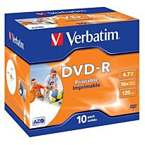 Verbatim - 4.7GB DVD-R (16x) - Printable with Jewel Case