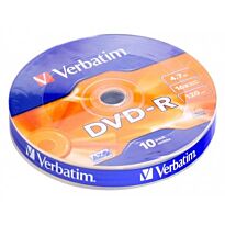 Verbatim - DVD-R 4.7GB (16x) Matt Silver Wagon Wheel - 10 Pack