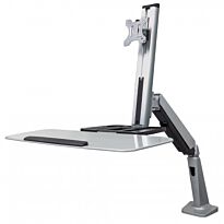 Manhattan Universal Sit and Stand Workstation Mount - Single-Monitor Ergonomic Workstation Gas-Spring Counterbalance Supports One 13 inch to 32 inch Monitor