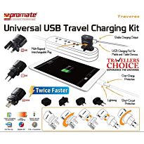Promate Traverse Multiregional Travel USB Charger-Black