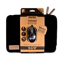 Port Designs TORINO 13.3' Sleeve - Black + Mouse