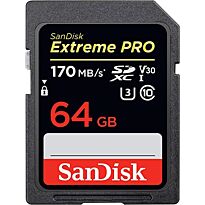 Sandisk Extreme Pro SDXC Card 64GB - 170MB/s V30 UHS-I U3