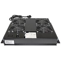 Intellinet 4-Fan Ventilation Unit for 19 inch Racks - Roof Mount with Thermostat Black