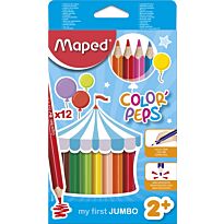 MAPED Color'Peps 12 Triangular Maxi Colouring Pencils (Box of 12)