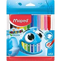 MAPED Color'Peps Ocean Felt Tip Pens 12 Assorted Colours (Box-12)