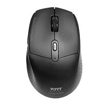 Port Wireless Rechargeable 1600DPI 5 Button Bluetooth Mouse - Black