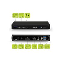 Port USB Type-C to 3 x USB3.0 SS|1 x Type-C 60W PD|1 x DP|1 x HDMI 2.0|1 x RJ45 Gb|3.5mm Aux - Black