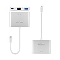 Astrum DA610 USB Type-C to VGA + USB Type-C + Type-A USB Adapter