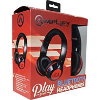 Amplify Pro Play Series Bluetooth Headphone Black and Red