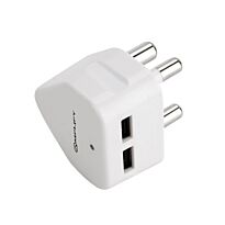 Amplify Empower Series Double USB Wall Charger with 3 Pin Plug White