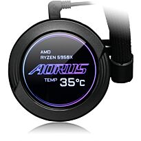 AORUS LIQUID COOLER 240 All-in-one Liquid Cooler with Circular ARGB Display RGB Fusion 2.0 Dual 120mm ARGB Fans