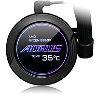 Aorus WaterForce X 360 All-in-One Liquid Cooler with circular ARGB Display