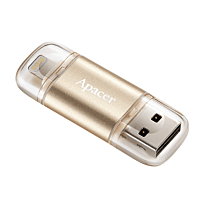 Apacer AH190 32GB USB 3.1 Gen1 & Lightning Dual Flash Drive (OTG) - Gold