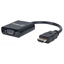 Manhattan HDMI to VGA Converter - HDMI Male to VGA Female, black, Retail Box, Limited Lifetime Warranty - 151436