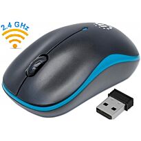 Manhattan Success Wireless Optical Mouse - USB, Three Buttons with Scroll Wheel, 1000 dpi, Blue/Black, Retail Box, Limited Lifetime Warranty