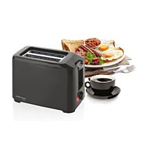 Mellerware Toaster, 2 Slice, 700W, Black, Plastic body, 7 color settings, Crumb tray, Two feet, Retail Box, 1 year warranty 