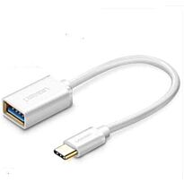 Ugreen Type-C Male To USB 3.0 Type A Female OTG Cable - White, Retail Box , 1 Year Limited Warranty