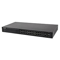 Intellinet 24-Port Gigabit Ethernet PoE+ Web-Managed Switch with 2 SFP Ports - 24 x PoE ports, IEEE 802.3at/af Power over Ethernet (PoE+/PoE), 2 x SFP, Endspan, 19" Rackmount, Retail Box, 2 year Limited Warranty