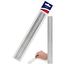 Marlin 30cm Finger Grip Ruler Clear- Raised Centre For Easy Handling, Centimetres And Millimetres , Translucent Colour , Perfect For Home , Classroom And Office Use, Durable Plastic, Retail Packaging, No Warranty