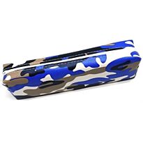 Marlin Designer Pencil Bag Blue Camo- Single Compartment, 1 x Slide Zip Closure , Store And Organise Your Pens, Pencils, Erasers And Other Stationery Items Length 20cm x 7cm Colour Blue Camo , Poly Bag ,No Warranty