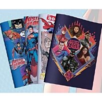 JUSTICE LEAGUE A4 Precut books covers 5's - 4 designs, Retail Packaging, No Warranty