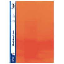Marlin A4 Orange Quotation and Presentation Folder- Clear View Front, 170 Micron Heavy Duty PVC Material, Mechanism Inside For Filing, A4 Size With White Side Strip, Ideal For Presentations And Reports ( Single), Retail Packaging, No Warranty