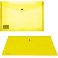 Marlin A4 Yellow Carry Folder with Press Stud on Flap Pack of 5- PVC Material 180 Micron, Perfect For Documents And Envelopes, Retail Packaging, No Warranty - 6009697791288YEL