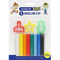 Marlin Kids Modelling Clay 120g - 8 Colours, Retail Packaging, No Warranty