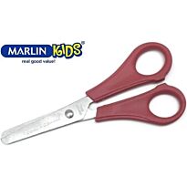 Marlin Kids Multi Use Blunt Nose Tip Scissors Red -Length 130mm, Durable Stainless-Steel Blades, Rounded Handles Designed For Use By Right- Or Left-Handed Students