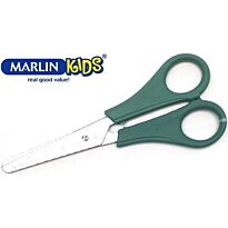 Marlin Kids Multi Use Blunt Nose Tip Scissors Green-Length 130mm, Durable Stainless-Steel Blades, Rounded Handles Designed For Use By Right- Or Left-Handed Students