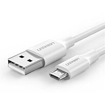 Ugreen USB-A 2.0 Male To Micro USB Male 1m Cable - Supporting Data Transfer Upto 480mbps - White, Retail Box , 1 Year Limited Warranty