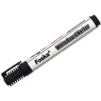 Foska Single Black Whiteboard Marker- Colour Black - Premium Quality Marker For White Boards. Vivid Writing. Bullet Tip. Non-Toxic. Easy To Erase, Retail Packaging, No Warranty