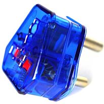 Noble UK 3 Pin Female Connector 13A To South African 3 Pin Male 15A Adaptor-Converts UK Male Type-G Connector to South African 3 Pin Female Power Outlet, Colour Blue, Sold As A Single Unit, 3 Months Warranty