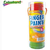 Colorland Maxi 6 Colours Finger Paints With Funny Stamps- Perfect For The Young Creative Minds. Includes 6 Fun Colours Along With Six Stamps With Funny Designs, Retail Packaging, No Warranty