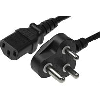 UniQue Standard Single Head Power Cable 1.5m - Standard computer power cable with 3-prong plug on one end and kettle plug connection on the other, OEM, No Warranty