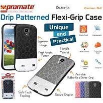 Promate Cameo.S4-Cameo-Drip Patterned Flexi-Grip Snap On Case for Samsung Galaxy S4-Blue, Retail Box, 1 Year Warranty