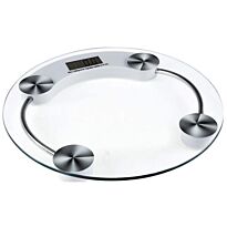 Casa Electronic Glass Bathroom Scale- 32mm Ultra-flat Round Design , Tempered Safety Glass Platform, Step-On Start Or Key-Press On